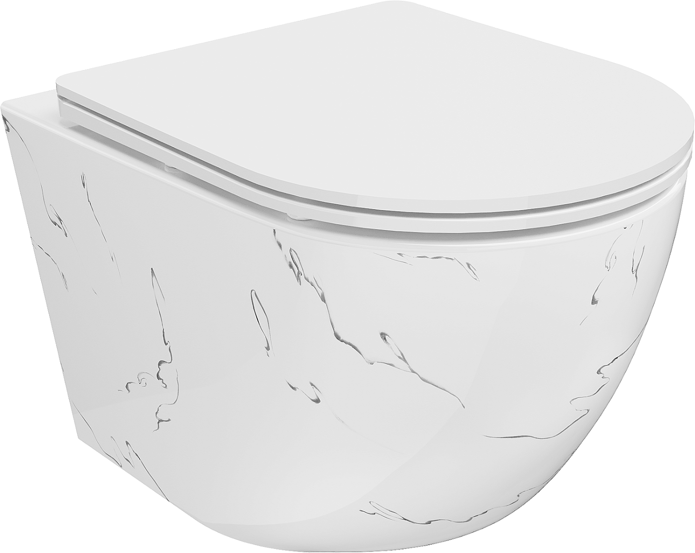 Mexen Lena miska wc Rimless z deską wolnoopadającą slim, duroplast, biała kamień - 30224093