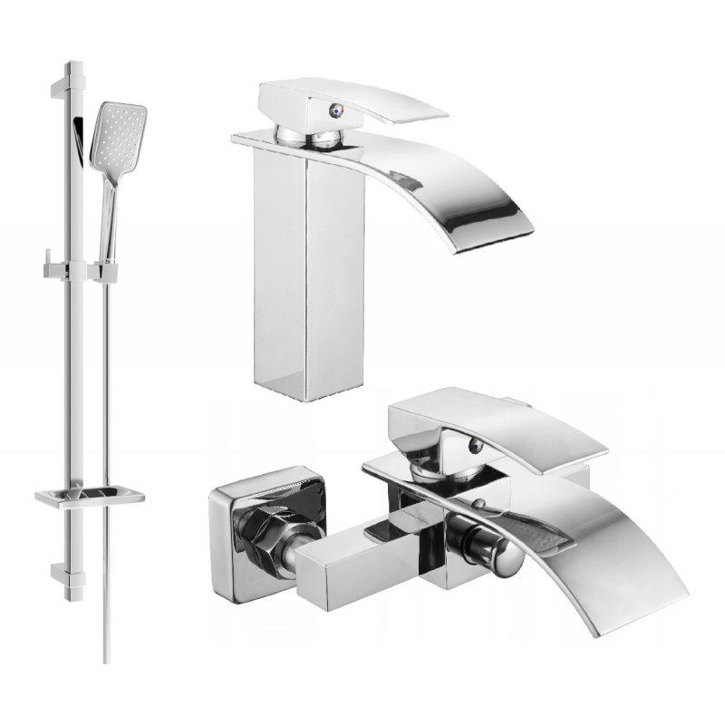 Mexen Aries DQ62 conjunto de baño, cromo - 744803DQ62-00