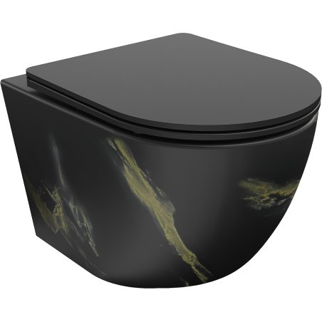 Mexen Lena WC-Schüssel Rimless mit softclose Slim-Sitz, Duroplast, schwarzer Stein - 30224098