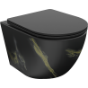 Mexen Lena WC-Schüssel Rimless mit Soft-Close-Slim-Sitz, Duroplast, schwarzer Stein - 30224098