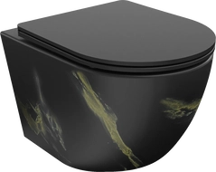 Mexen Lena cuvette WC sans bride avec abattant à descente lente slim, duroplast, pierre noire - 30224098