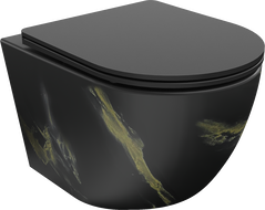 Mexen Lena WC-Schüssel Rimless mit Soft-Close-Slim-Sitz, Duroplast, schwarzer Stein - 30224098