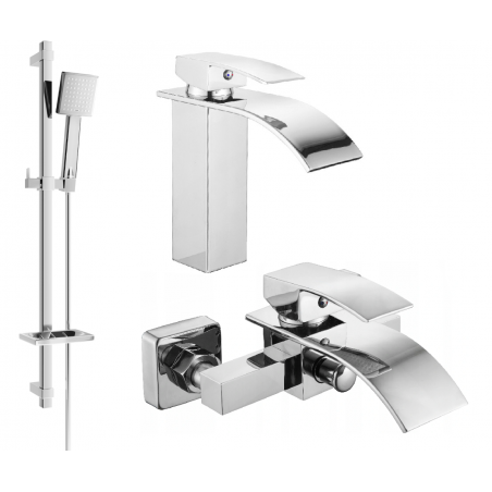Mexen Aries DQ45 bathtub set, chrome - 744803DQ45-00