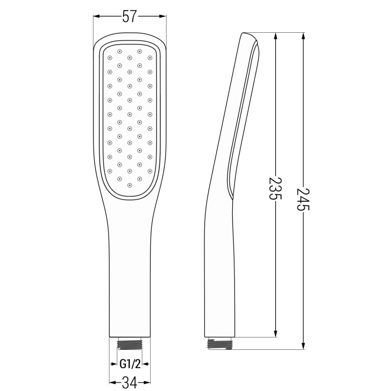 Mexen R-49 ducha de mano 1-función, blanca/dorada - 79549-25