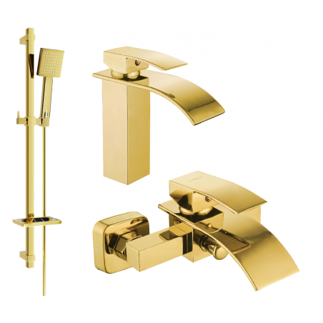Mexen Aries DQ45 Badewannen-Set, Gold - 744803DQ45-50
