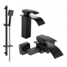 Mexen Aries DQ45 Badewannen-Set, schwarz - 744803DQ45-70