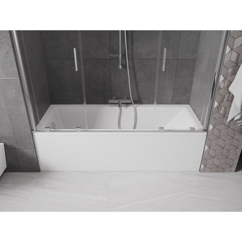 Mexen Velar Duo parawan nawannowy 2-skrzydłowy rozsuwany 190 x 150 cm, transparent, chrom - 896-190-000-02-01