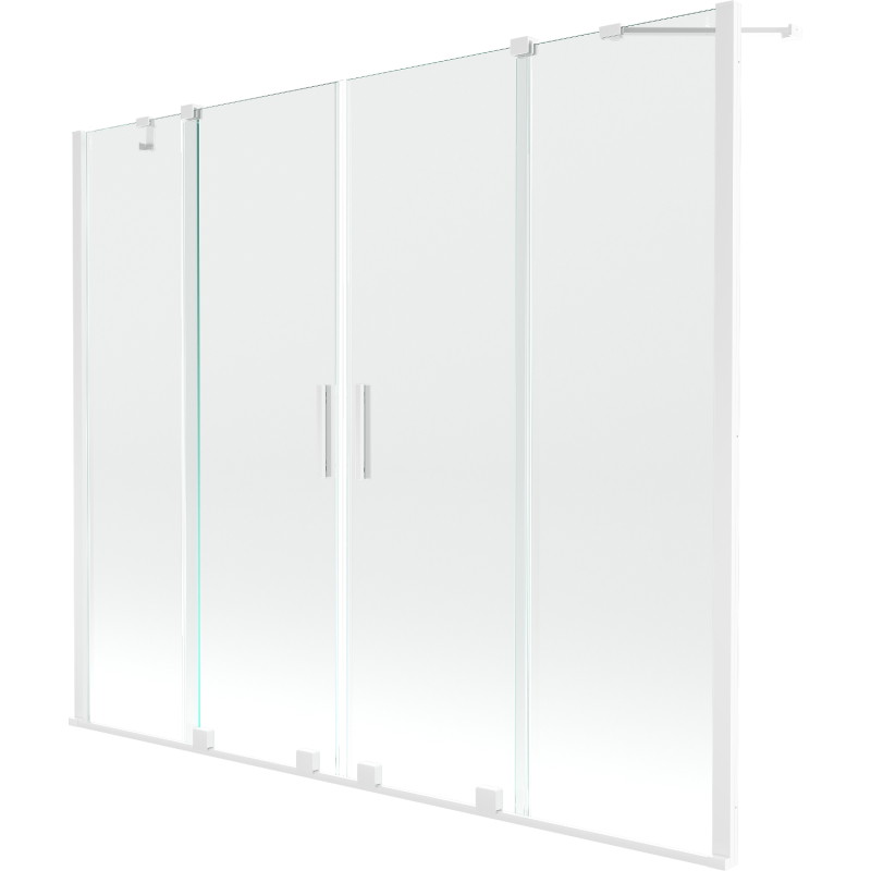 Mexen Velar Duo vanniparavann, 2-leheline lükanduks, 190 x 150 cm, läbipaistev, valge - 896-190-000-02-20