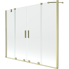 Mexen Velar Duo paravent de baignoire 2 volets coulissants 190 x 150 cm, transparent, or brossé - 896-190-000-02-55