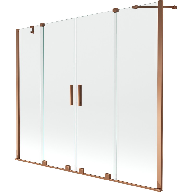 Mexen Velar Duo vanniparavan 2-tiivaline lükand 190 x 150 cm, läbipaistev, roosa kuld - 896-190-000-02-60