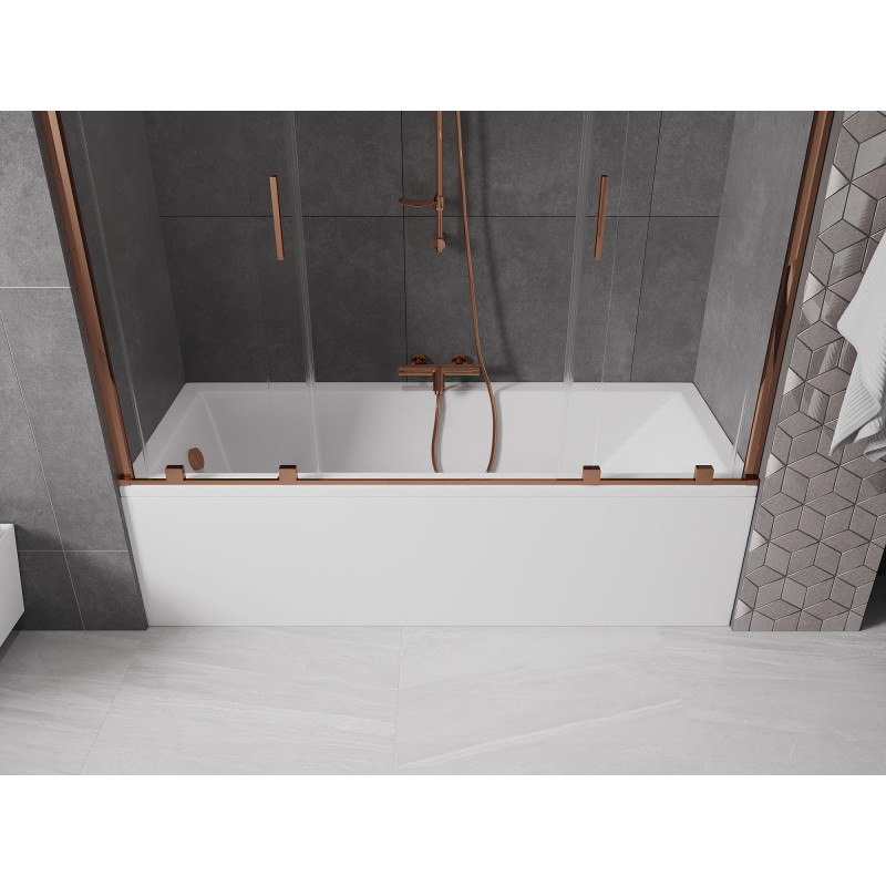 Mexen Velar Duo vanniparavan 2-tiivaline lükand 190 x 150 cm, läbipaistev, roosa kuld - 896-190-000-02-60