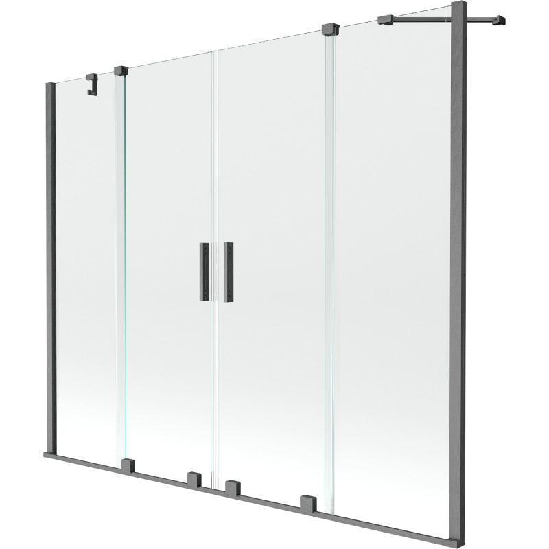 Mexen Velar Duo kahene vanniekraan, liigutatav 190 x 150 cm, läbipaistev, harjatud gun gray - 896-190-000-02-66