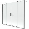 Mexen Velar Duo Badewannenfaltwand 2-flügelig verschiebbar 190 x 150 cm, transparent, gun gray gebürstet - 896-190-000-02-66