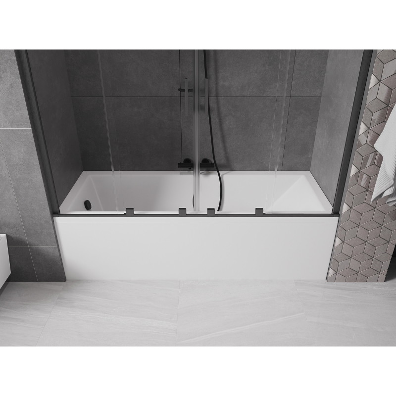 Mexen Velar Duo kahene vanniekraan, liigutatav 190 x 150 cm, läbipaistev, harjatud gun gray - 896-190-000-02-66