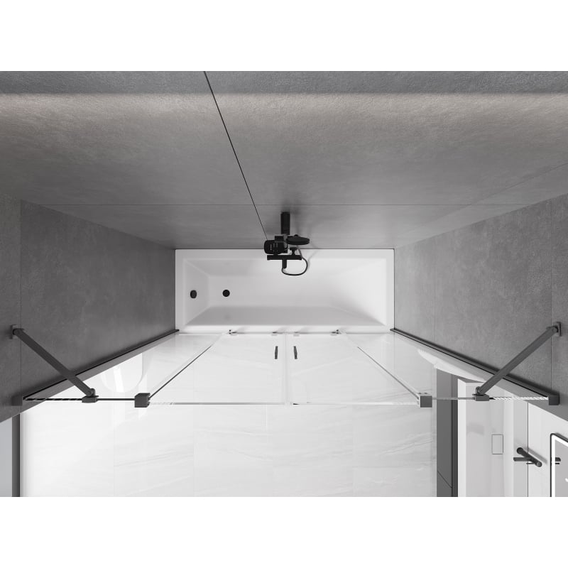 Mexen Velar Duo kahene vanniekraan, liigutatav 190 x 150 cm, läbipaistev, harjatud gun gray - 896-190-000-02-66