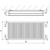 Mexen CH30 Hygiene Heizkörperplatte 400 x 900 mm, seitliche Verbindung, 987 W, weiß - W430H-040-090-00