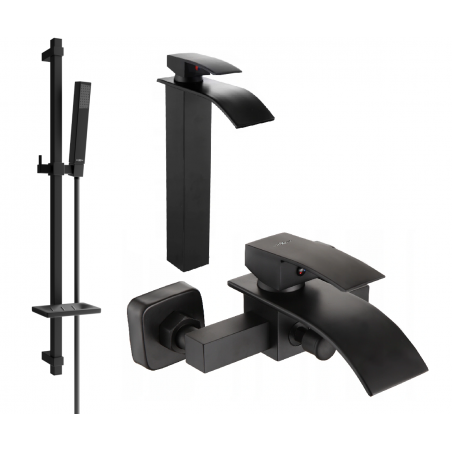 Mexen Aries DQ77 ensemble de bain, noir - 744813DQ77-70