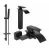 Mexen Aries DQ77 bath set, black - 744813DQ77-70