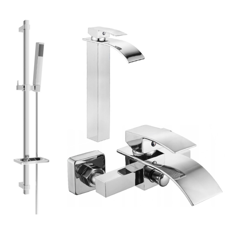 Mexen Aries DQ77 vannitoakomplekt, kroom - 744813DQ77-00