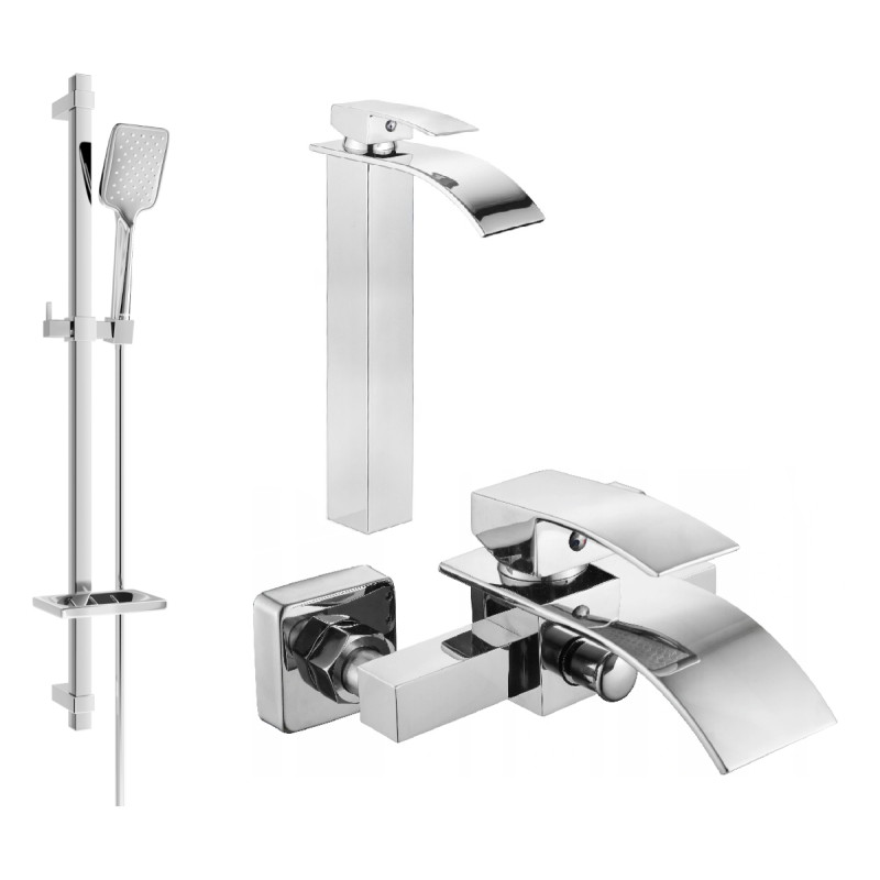 Mexen Aries DQ62 Bathtub Set, Chrome - 744813DQ62-00