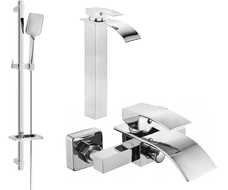 Mexen Aries DQ62 Bathtub Set, Chrome - 744813DQ62-00