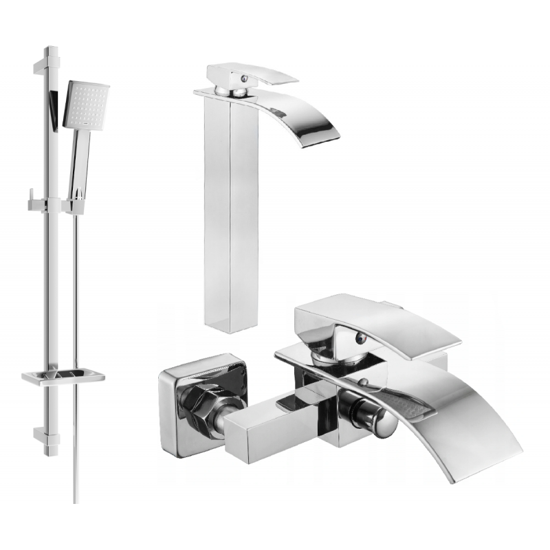 Mexen Aries DQ45 conjunto de bañera, cromo - 744813DQ45-00