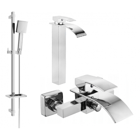 Mexen Aries DQ45 bath set, chrome - 744813DQ45-00