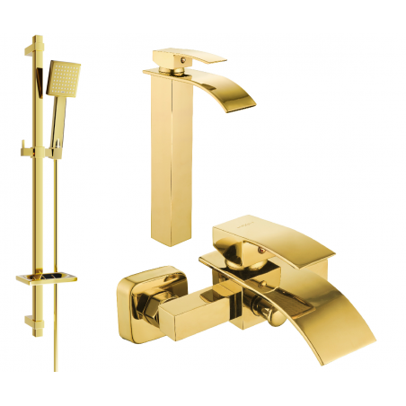 Mexen Aries DQ45 conjunto de baño, dorado - 744813DQ45-50