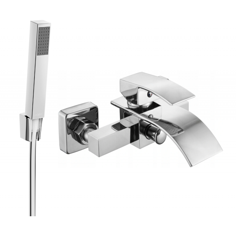 Mexen Aries R77 rubinetto per vasca da bagno con set doccia, cromo - 74483R77-00