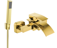 Mexen Aries R77 grifo de bañera con conjunto de ducha, dorado - 74483R77-50