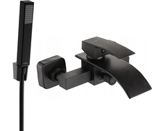 Mexen Aries R77 badkarsblandare med duschset, svart - 74483R77-70