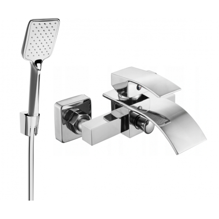 Mexen Aries R62 bath mixer with shower set, chrome - 74483R62-00