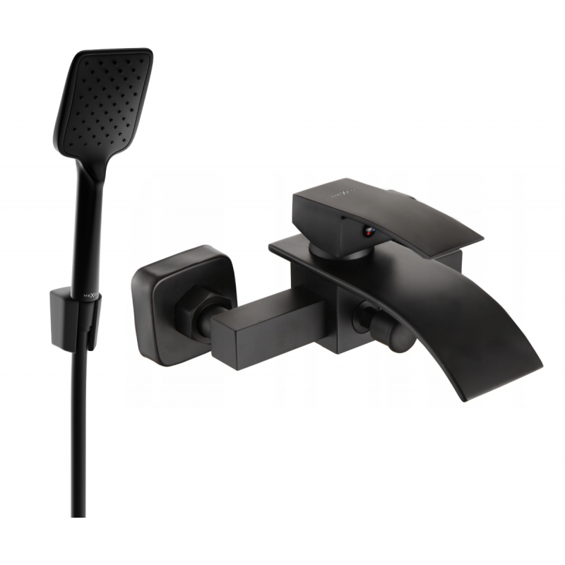 Mexen Aries R62 badkraan met douche set, zwart - 74483R62-70