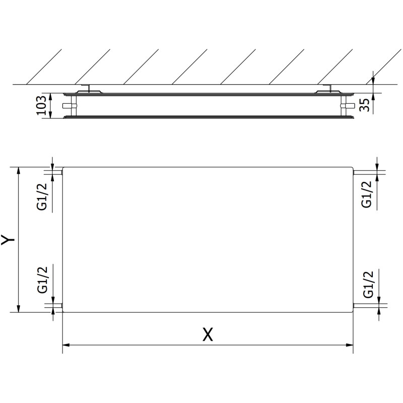 Mexen CHF20 Hygiene Flat plaadiradiaator 400 x 600 mm, külgmine ühendus, 431 W, valge - W420HF-040-060-00