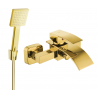 Mexen Aries R45 bathtub faucet with shower set, gold - 74483R45-50