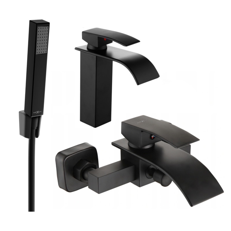 Mexen Aries R77 vannikomplekt, must - 744803R77-70