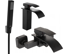 Mexen Aries R77 Bathtub Set, Black - 744803R77-70
