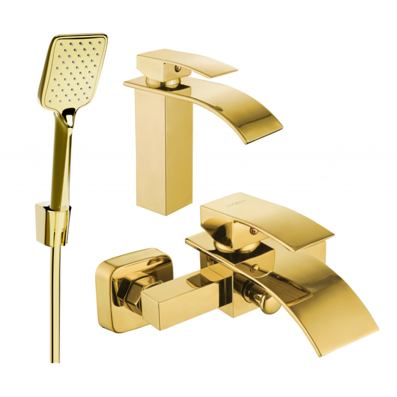 Mexen Aries R62 bath set, gold - 744803R62-50