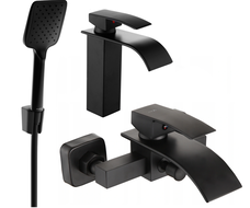 Mexen Aries R62 badkar set, svart - 744803R62-70