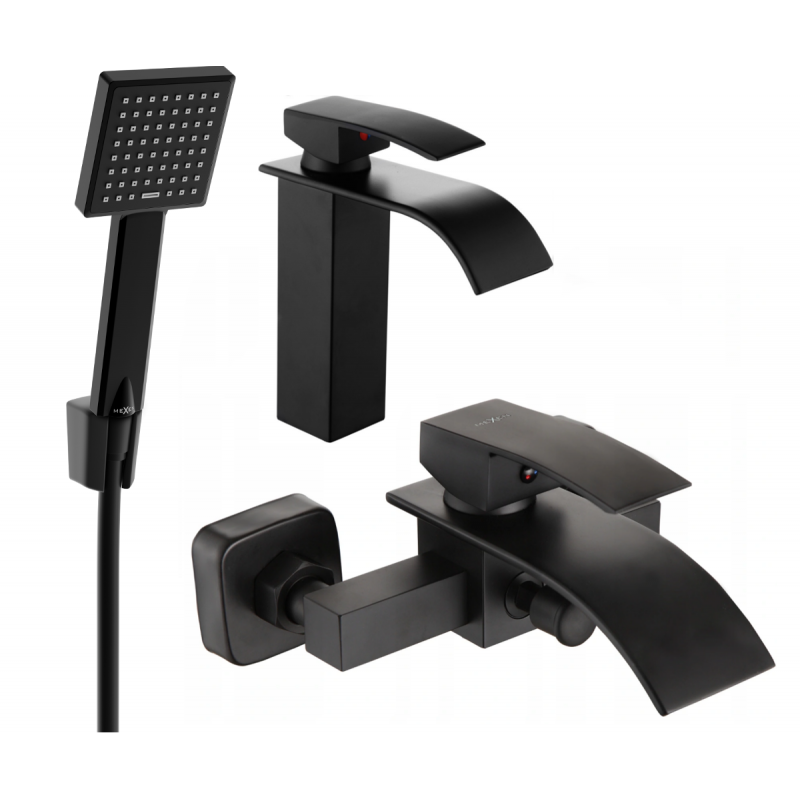 Mexen Aries Conjunto de banho R45, preto - 744803R45-70