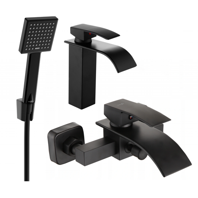Mexen Aries R45 Wannenset, schwarz - 744803R45-70