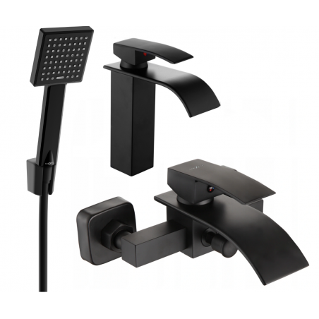 Mexen Aries Conjunto de banho R45, preto - 744803R45-70