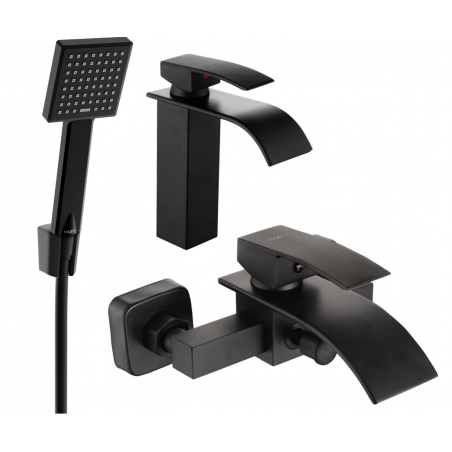 Mexen Aries R45 Wannen-Set, schwarz - 744803R45-70