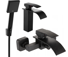 Mexen Aries R45 conjunto de bañera, negro - 744803R45-70