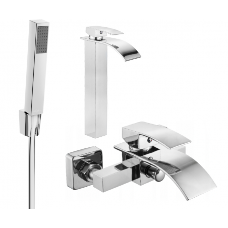 Mexen Aries R77 conjunto de bañera, cromo - 744813R77-00