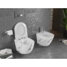 Mexen Lena wc pott Rimless aeglaselt langeva õhukese duroplastist prill-lauaga, valge kivi - 30224092