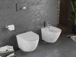 Mexen Lena miska wc Rimless z deską wolnoopadającą slim, duroplast, biała kamień - 30224093