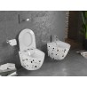 Mexen Lena ääreteta veljes WC-pott Laskuva õhuke kaas, duroplast, valge terrazzo kivi - 30224096