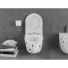 Mexen Lena wc školjka Rimless s slim sjedalom usporenog zatvaranja, duroplast, bijeli kamen terrazo - 30224096
