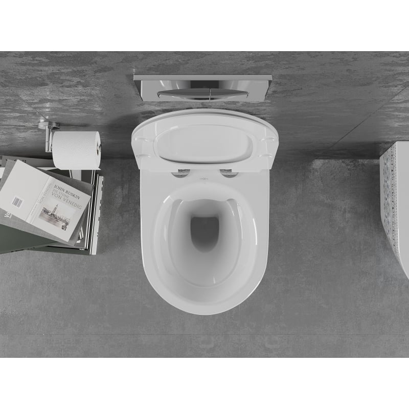 Mexen Lena miska wc Rimless z deską wolnoopadającą slim, duroplast, biała/czarna wzór - 30224095